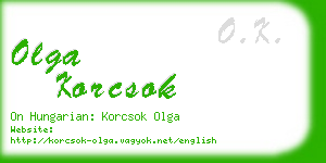 olga korcsok business card